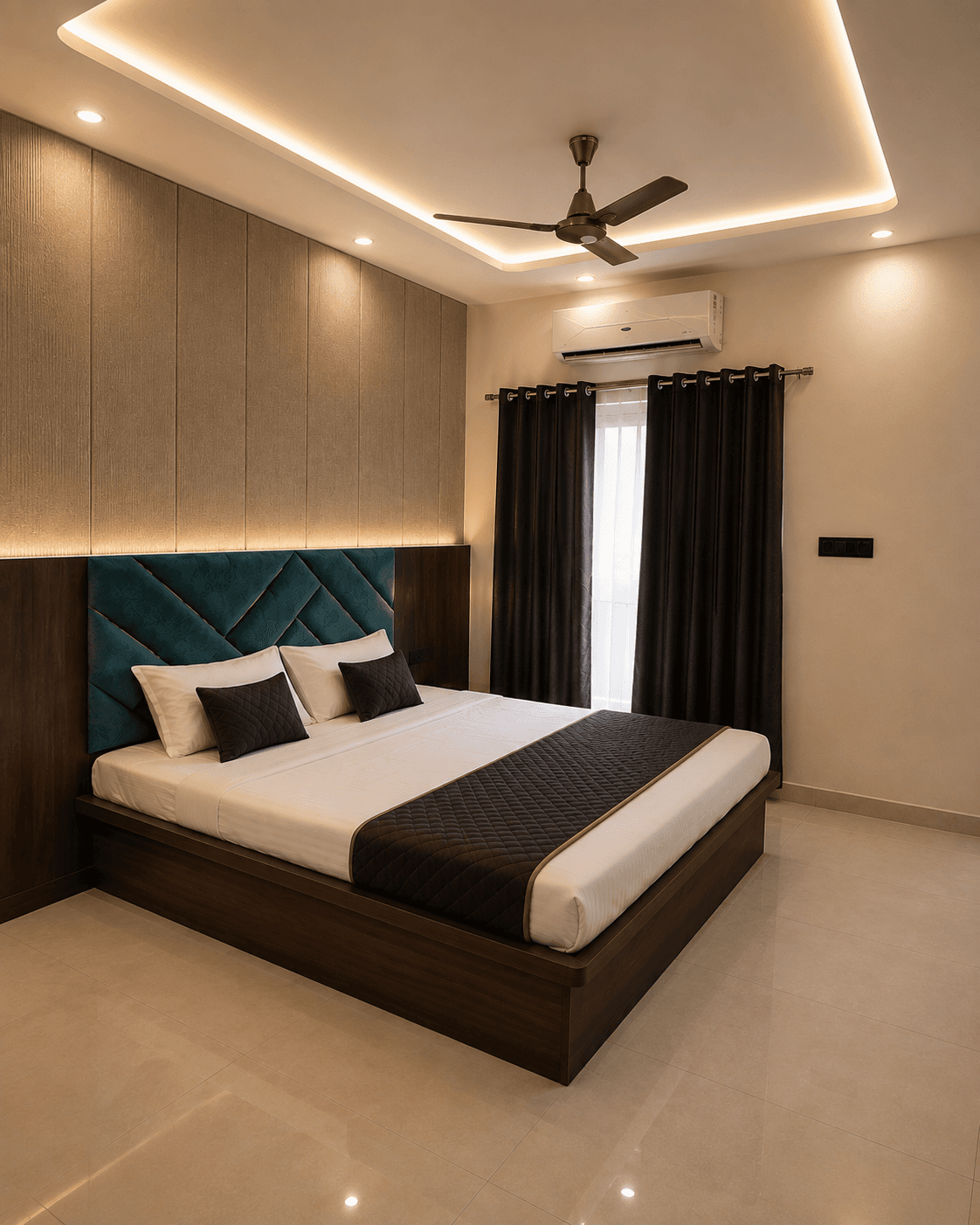 Double bed room at The City Crown Resort