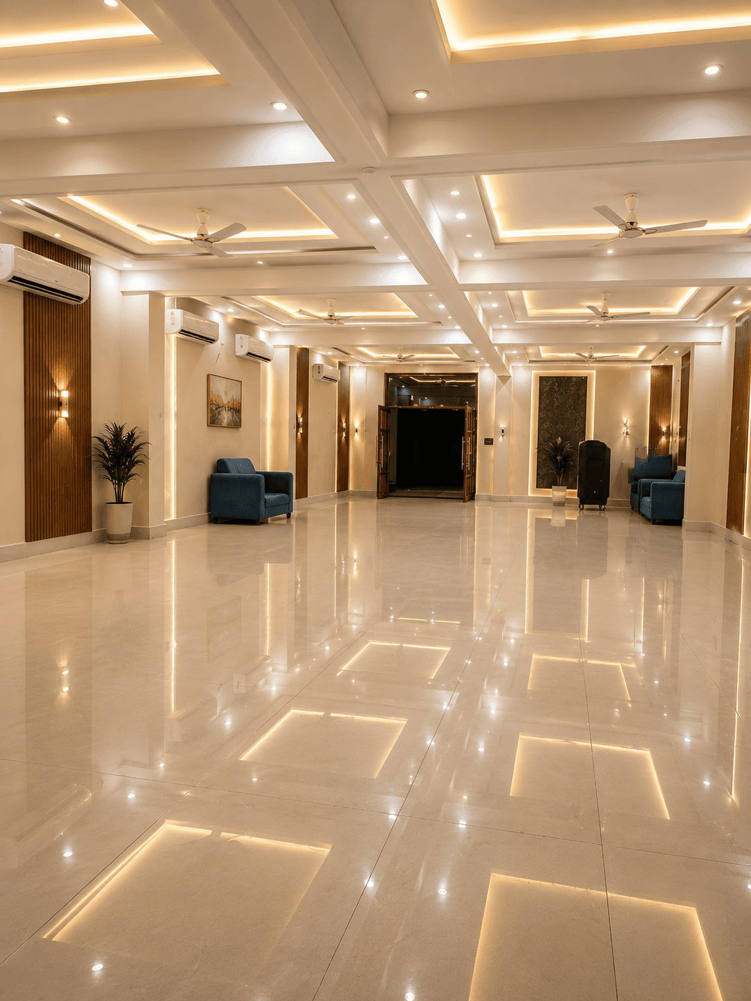 Banquet hall seating area at The City Crown Resort